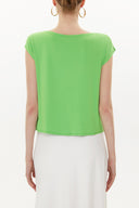 Green Snap fastener detail  shabby chic blouse  19817