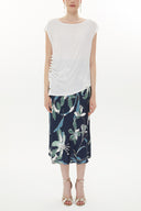 Ecru Snap fastener detail  shabby chic blouse  19817