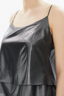 Silver Spaghetti straps godet blouse 19820