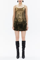 Gold Spaghetti straps godet blouse 19820