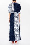 Blue Balloon sleeve maxi dress 93110