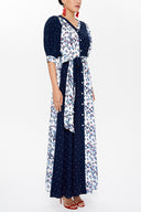 Blue Balloon sleeve maxi dress 93110