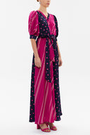 Fuchsia Balloon sleeve maxi dress 93110