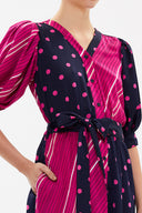 Fuchsia Balloon sleeve maxi dress 93110
