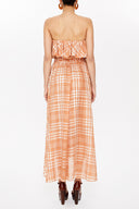 Beige Strapless waist tie dress 93116