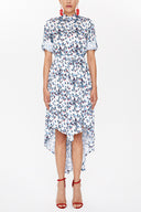 Blue Asymmetric midi dress 93117