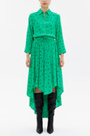 Green Asymmetric midi dress 93117
