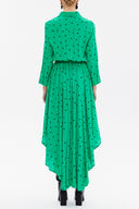 Green Asymmetric midi dress 93117