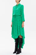Green Asymmetric midi dress 93117