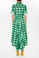 Khaki Asymmetric midi dress 93117