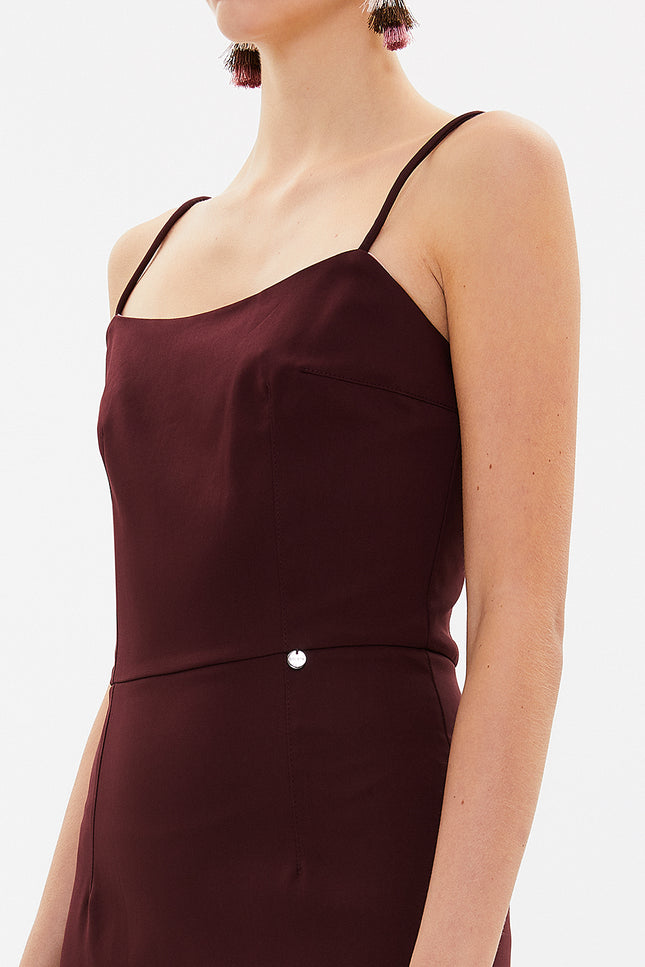 Burgundy Strappy mini dress 93124