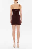 Burgundy Strappy mini dress 93124
