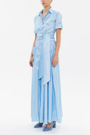 Blue Pleated detail maxi dress 93131