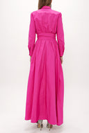 Fuchsia Pleated detail maxi dress 93131