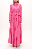 Dark Pink Pleated detail maxi dress 93131