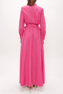 Dark Pink Pleated detail maxi dress 93131