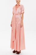 Powder Pleated detail maxi dress 93131