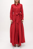 Dark Red Pleated detail maxi dress 93131
