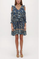 Blue Low cut mini dress 93139