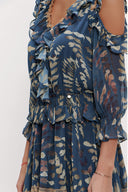 Blue Low cut mini dress 93139