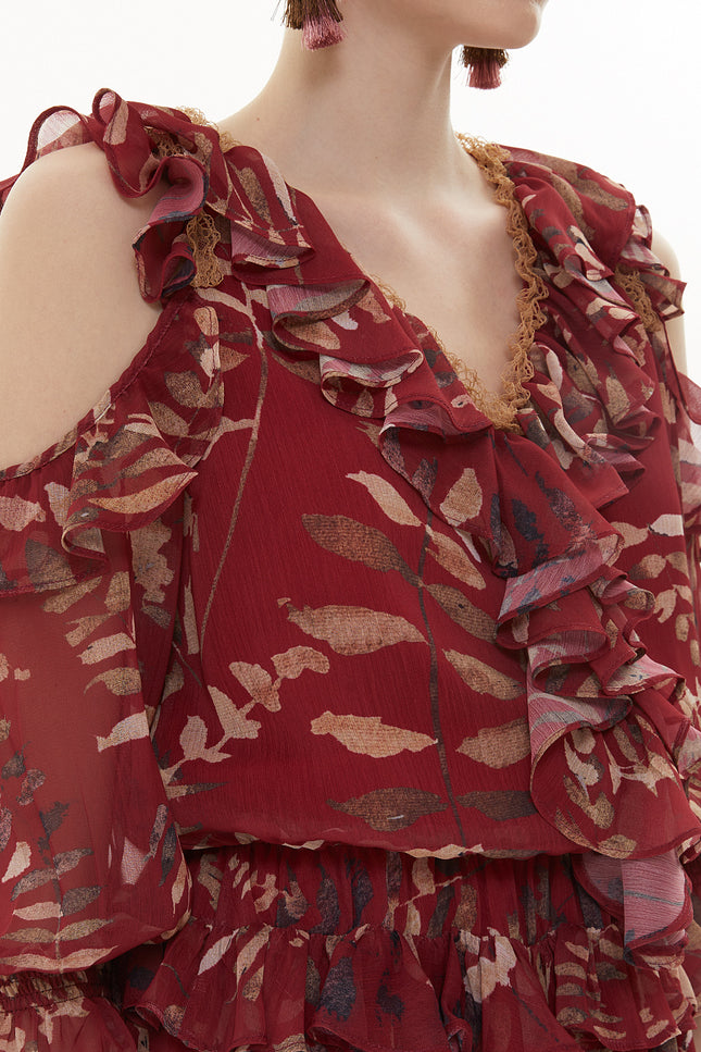 Red Low cut mini dress 93139