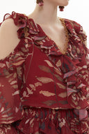 Red Low cut mini dress 93139