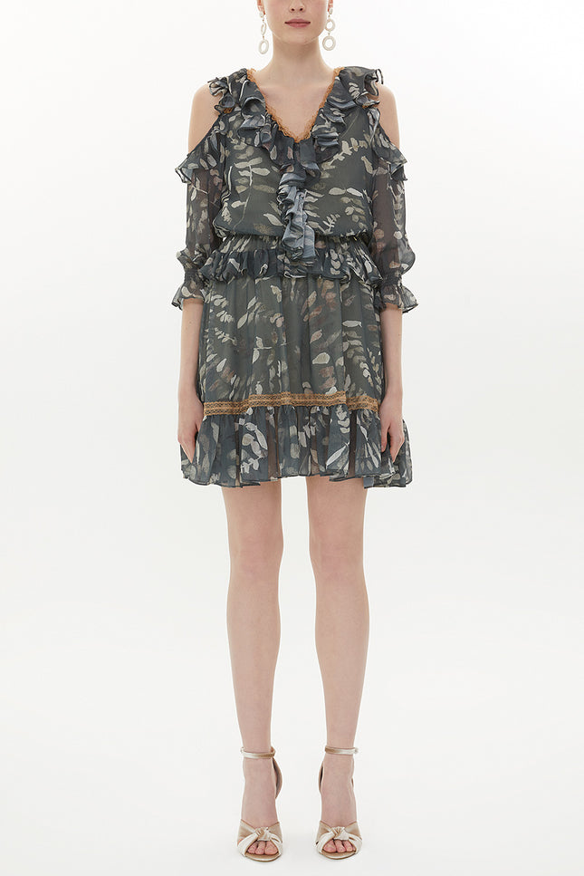 Green Low cut mini dress 93139