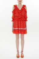 Orange Low cut mini dress 93139