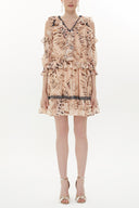 Beige Low cut mini dress 93139