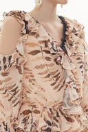 Beige Low cut mini dress 93139