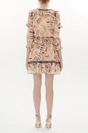 Beige Low cut mini dress 93139