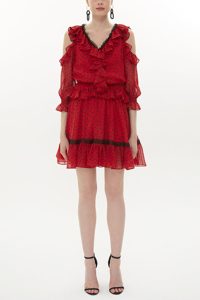 Spotted Low cut mini dress 93139