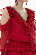 Spotted Low cut mini dress 93139