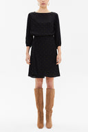 Black Waist tie mini dress 93170