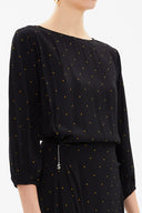 Black Waist tie mini dress 93170