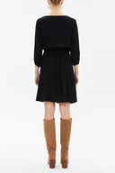 Black Waist tie mini dress 93170