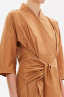 Cinnamon Wrap-over neck midi dress 93190