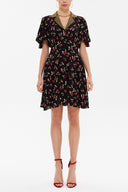 Black Fitted waist mini dress 93204