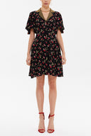 Black Fitted waist mini dress 93204