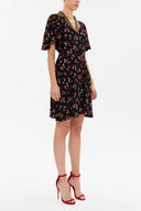 Black Fitted waist mini dress 93204