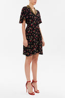 Black Fitted waist mini dress 93204