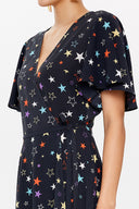 Anthracite V-neck wrap-over maxi dress 93207