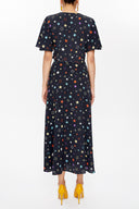 Anthracite V-neck wrap-over maxi dress 93207