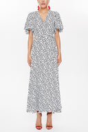 Spotted V-neck wrap-over maxi dress 93207