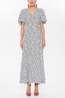 Spotted V-neck wrap-over maxi dress 93207