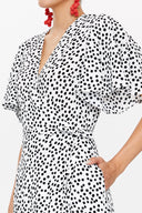 Spotted V-neck wrap-over maxi dress 93207