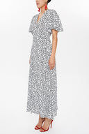 Spotted V-neck wrap-over maxi dress 93207