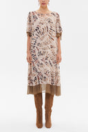 Green Ruffled chiffon midi dress 93224