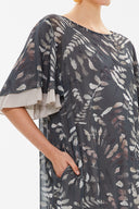 Beige Ruffled chiffon midi dress 93224