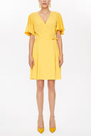 Yellow Wrap-over mini dress 93225